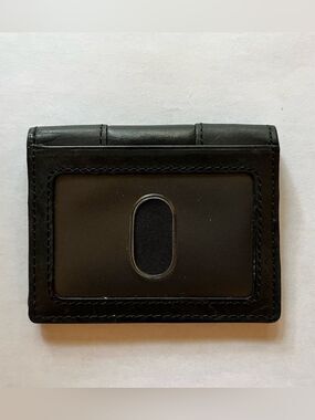 Fossil Evertt Black Leather Card & ID Holder